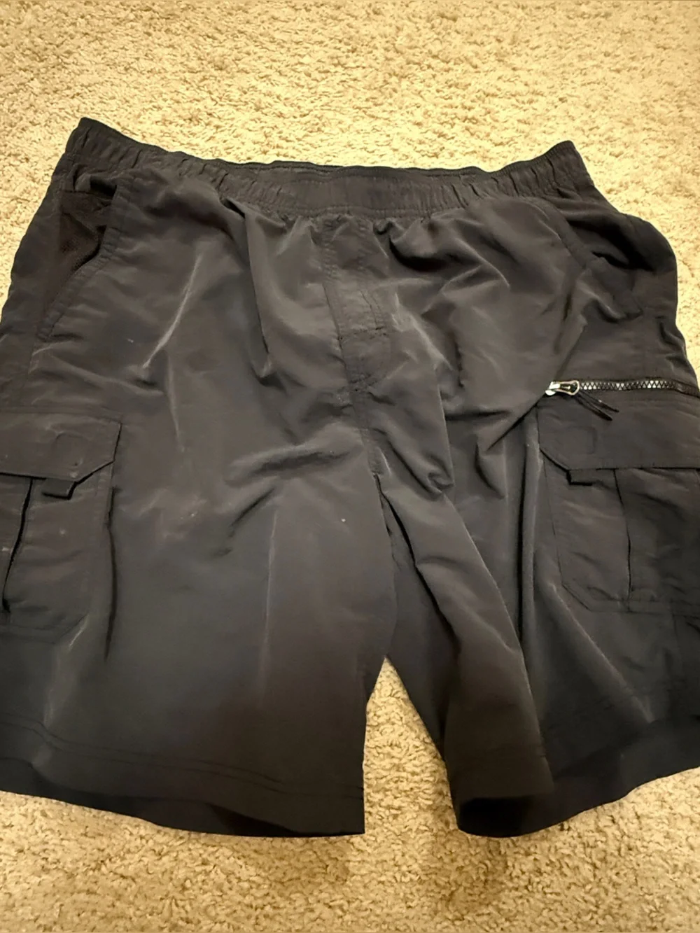 Men's Black Cargo Swim Shorts